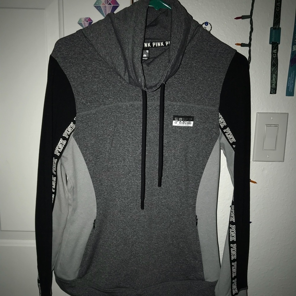 PINK cowl neck hoodie